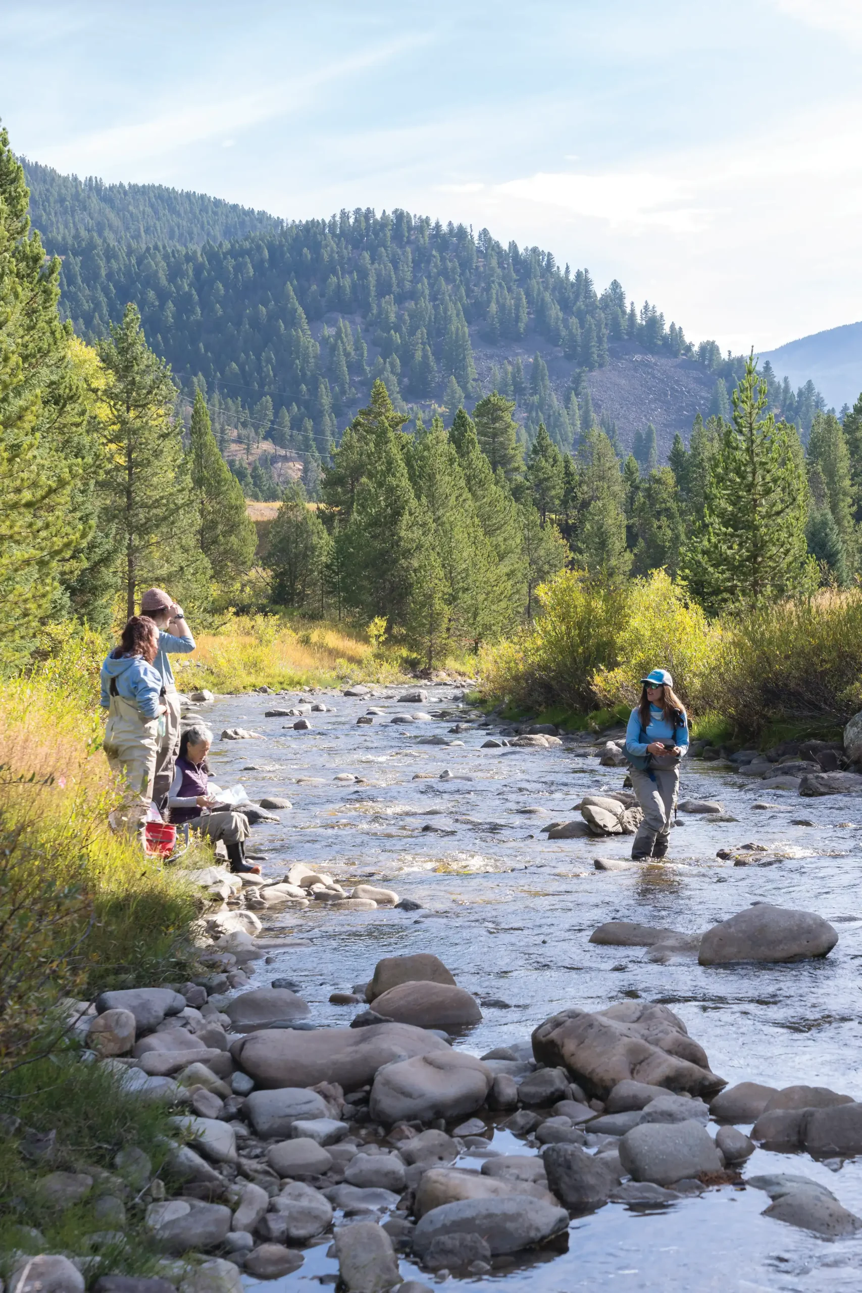 Gallatin River Task Force staff collecting data on South Fork