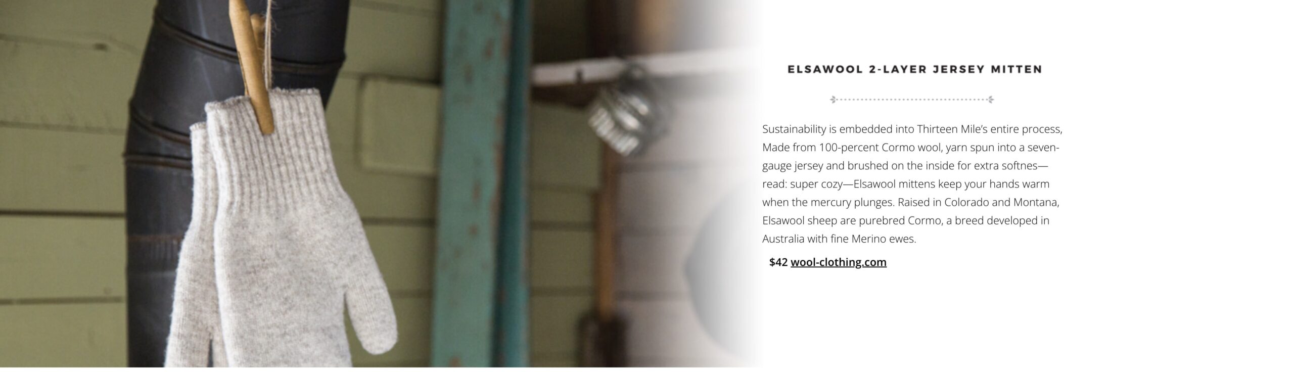 Elsawool Cormo Wool Mittens