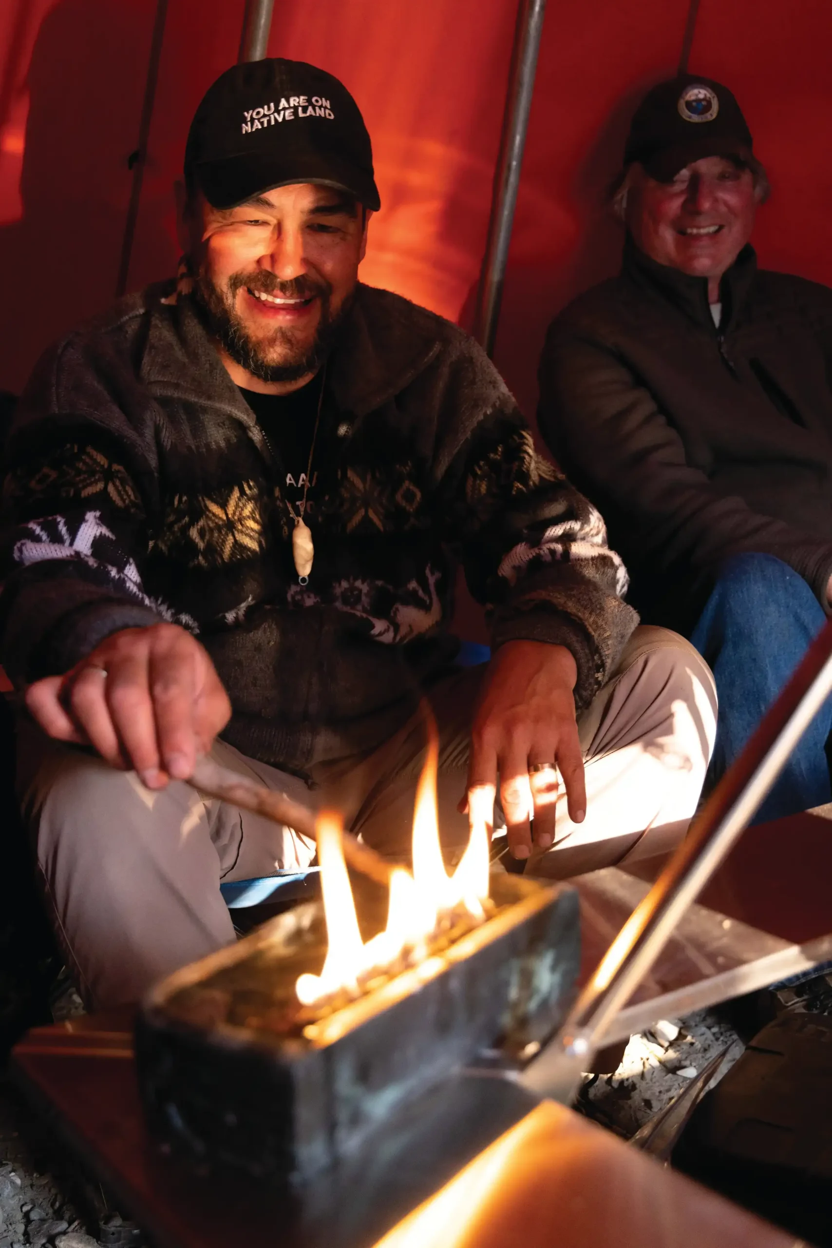 Outbound Gallery: Where Hope Endures 7 Karlin Itchoak tending traditional Iñupiaq seal oil lamp