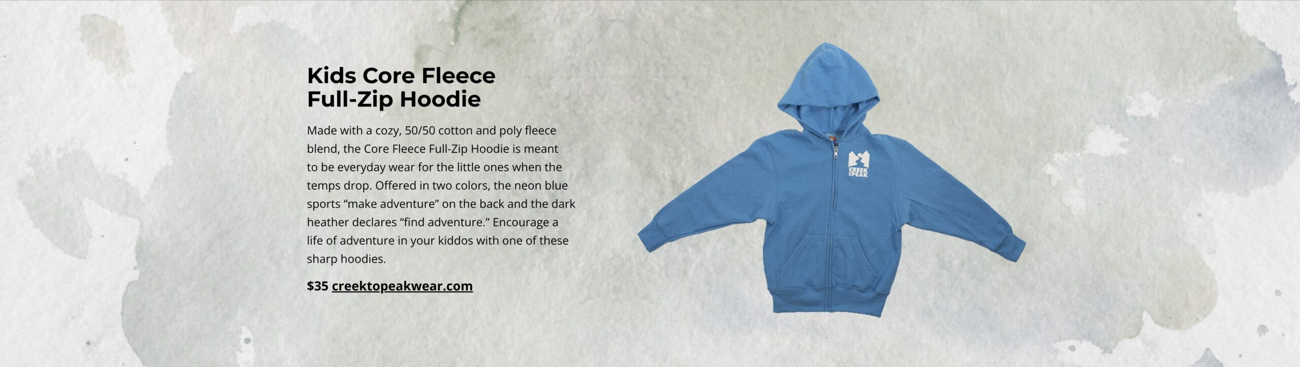 Creek to Peak Wear Kids Core Fleece Full-Zip Hoodie