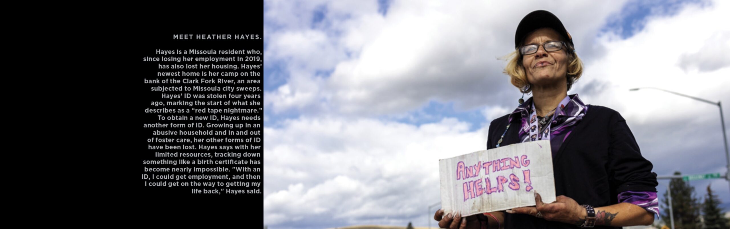 Hayes standing near East Broadway Street in Missoula
