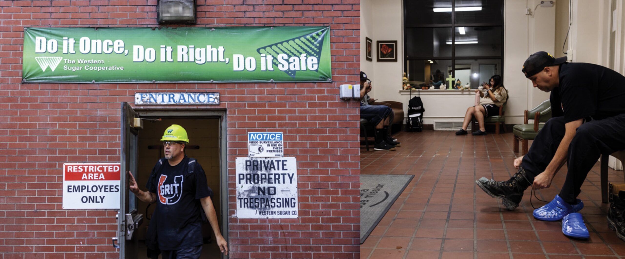 Atkinson at work boots and leaving work