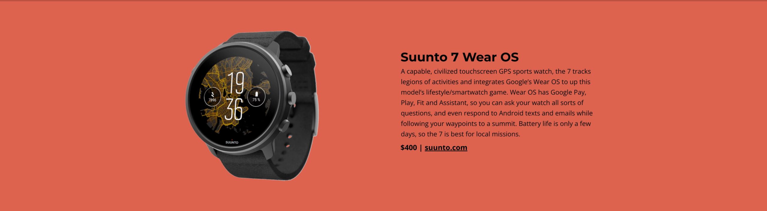 Suunto 7 Wear OS GPS Watch