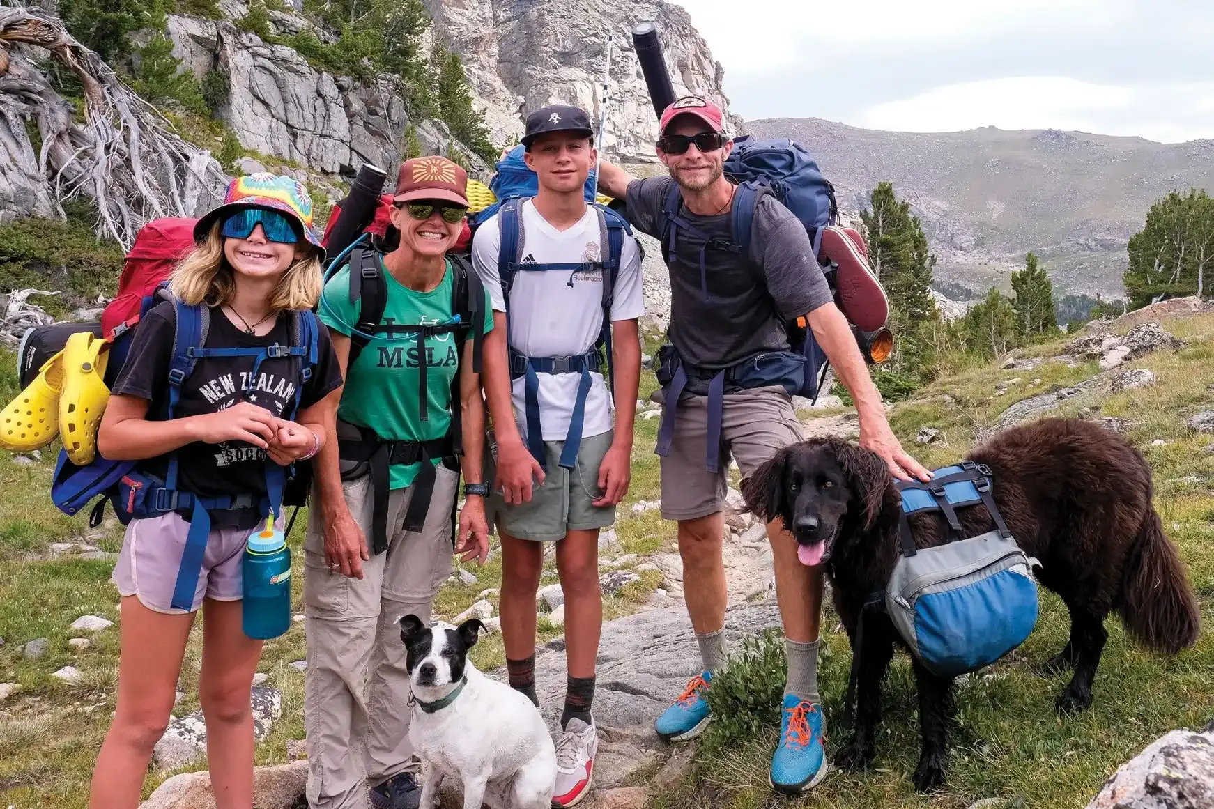 The Shifting Wild of Adventuring with Kids 4 The Lurgio family pauses for a photo at the high saddle above Glacier Lake