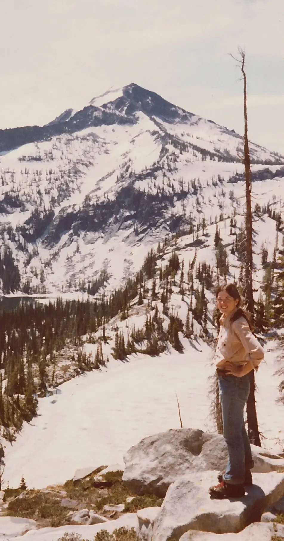 The Guardians of the Last Best Place 12 Jeanne-Marie Souvigney on a snowy mountain trail