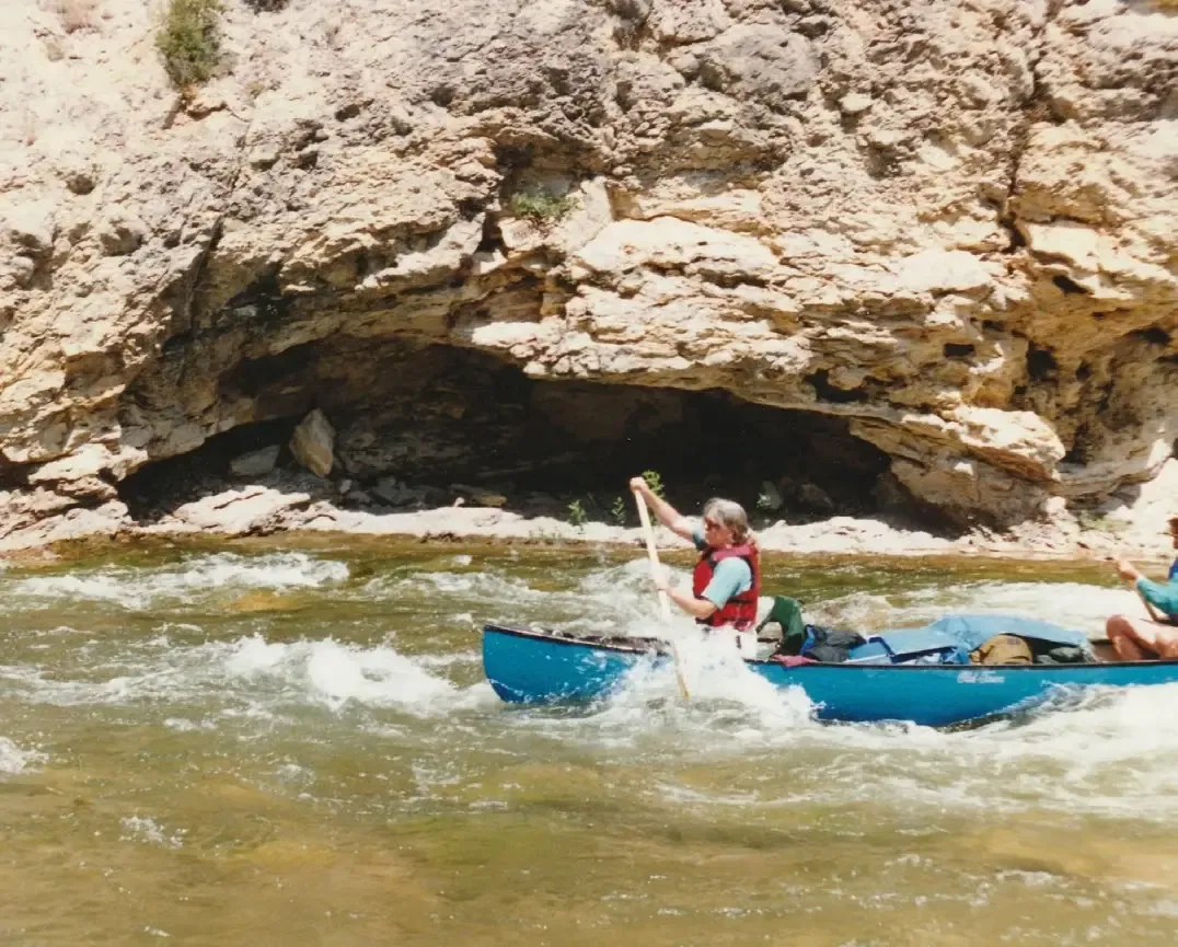 The Guardians of the Last Best Place 10 Jeanne-Marie Souvigney paddling a raft through whitewater