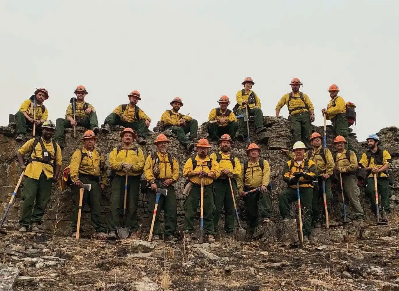 Montana's 2025 Deer Lodge Inmate Fire Crew posing for a group picture